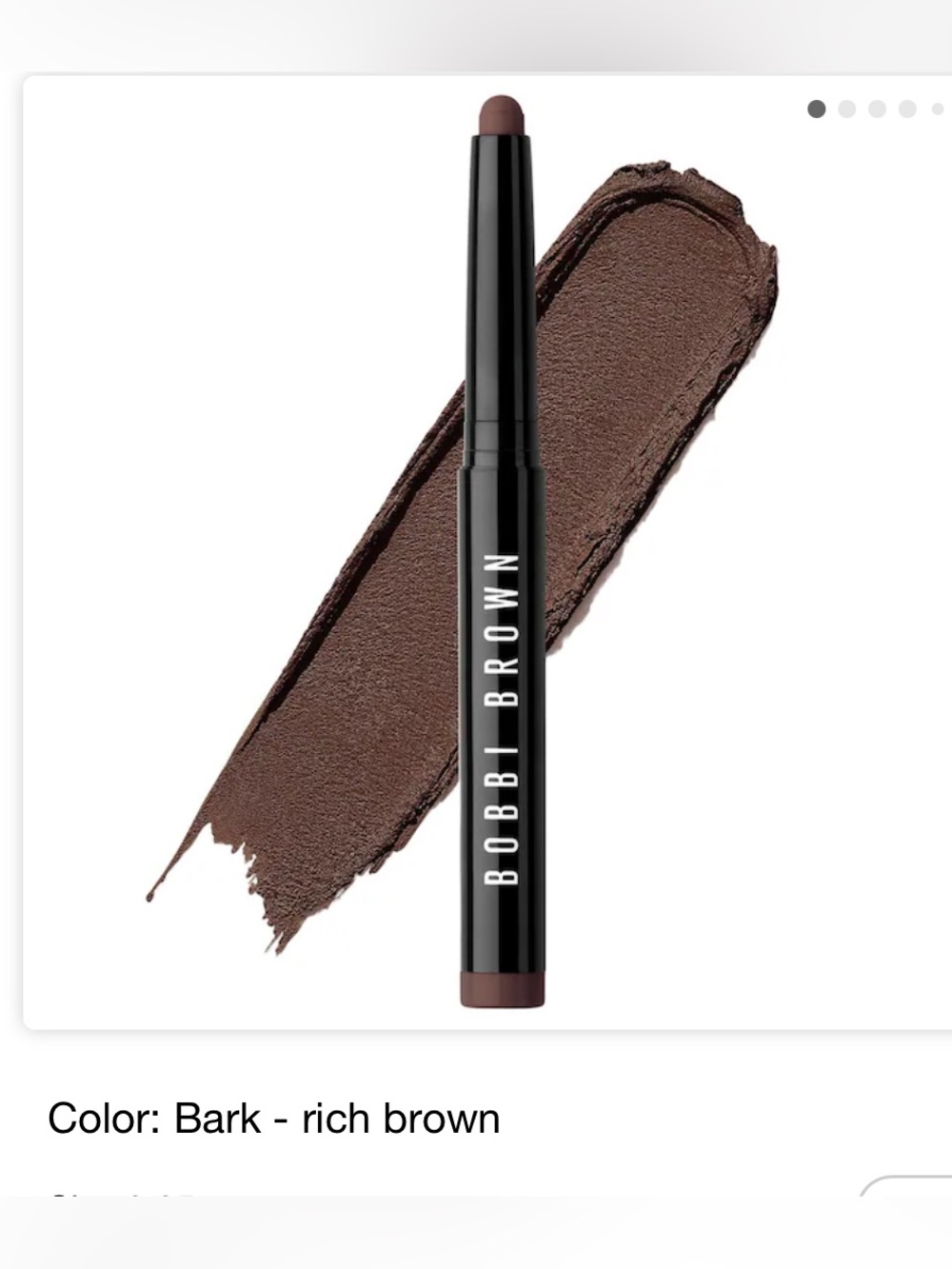 NWT & box Bobbi Brown Long-Wear Waterproof Cream Eyeshadow Stick, Bark (dk brwn)